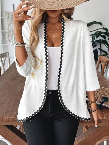 Women Trendy Lightweight Long Sleeve Casual Soft Open Front Loose Cardigan Fall Clothes in Saudi Arabia