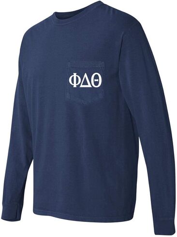 Phi Delta Theta Fraternity Comfort Colors Pocket Long Sleeve Shirt in Saudi Arabia