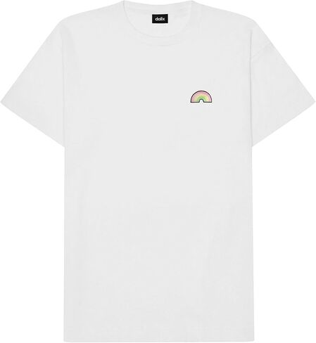 DALIX Rainbow (Glow in The Dark) Embroidered Relaxed Heavy Soft Cotton T Shirt Mens in Saudi Arabia