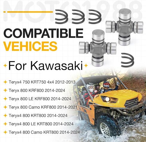 49050-0027 عمود الدفع الخلفي U-مفصل لـ Kawasaki Teryx4 750 KRT750 2012-2013 Teryx 800 KRF800 2014-2024، 2 قطعة in Saudi Arabia