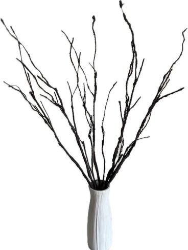 5PCS Artificial Lifelike Curly Willow Branches Decorative Dried Twigs 26 Inches Fake Bendable Sticks Plastic Stems for Greenery Plants Vases Home Office Party Decoration in Kuwait