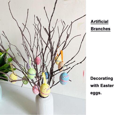5PCS Artificial Lifelike Curly Willow Branches Decorative Dried Twigs 26 Inches Fake Bendable Sticks Plastic Stems for Greenery Plants Vases Home Office Party Decoration in Kuwait