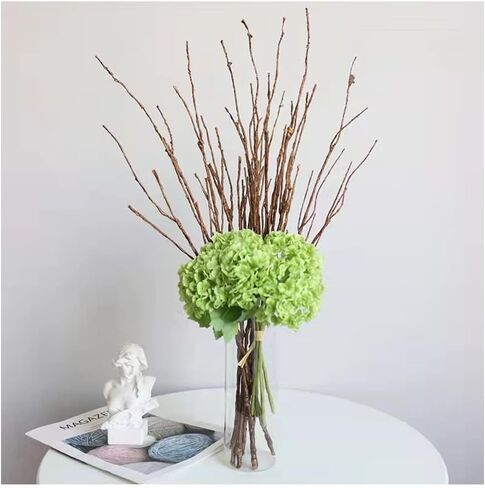 5PCS Artificial Lifelike Curly Willow Branches Decorative Dried Twigs 26 Inches Fake Bendable Sticks Plastic Stems for Greenery Plants Vases Home Office Party Decoration in Kuwait