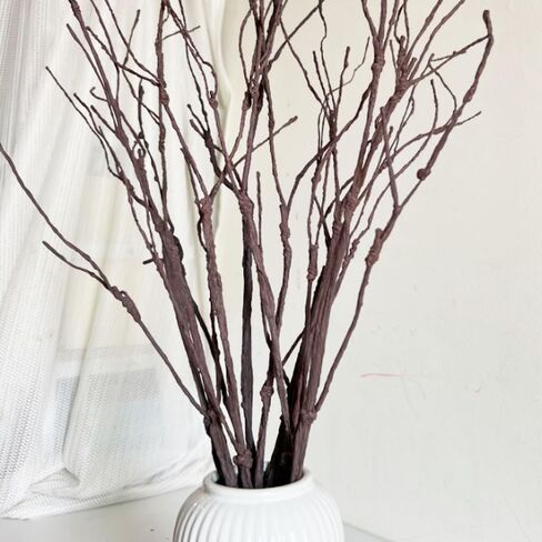 5PCS Artificial Lifelike Curly Willow Branches Decorative Dried Twigs 26 Inches Fake Bendable Sticks Plastic Stems for Greenery Plants Vases Home Office Party Decoration in Kuwait