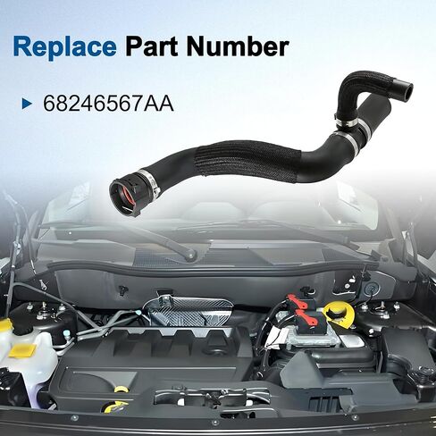 Radiator Coolant Hose Fit for Jeep Renegade 1.3L 2.4L 2015 2016 2017 2018 2019 2020 2021, Replace# 68246567AA Engine Upper Radiator Coolant Hose in Kuwait