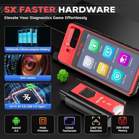 Autel Automotive OBD Scan Tool, Lifetime Updates, Auto Scan, VCI V200, 2GB & 64GB, Android 9.0 in Saudi Arabia