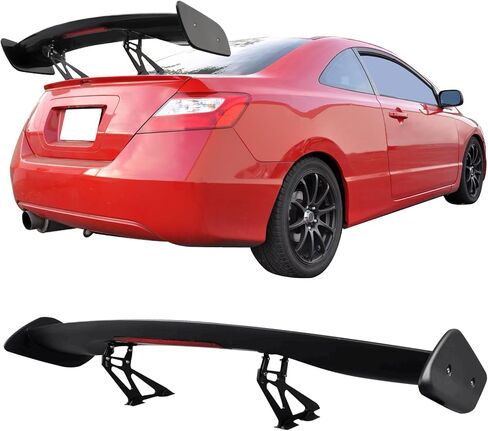 IKON MOTORSPORTS, Universal 57 Inch GT Trunk Spoiler with Brake Light, Compatible with BMW, ABS JDM Rear Trunk High Stand Spoiler Deck Lip Wing with Adjustable Bracket in Saudi Arabia