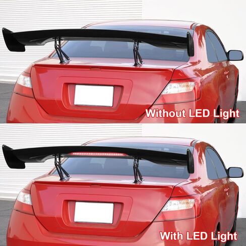 IKON MOTORSPORTS, Universal 57 Inch GT Trunk Spoiler with Brake Light, Compatible with BMW, ABS JDM Rear Trunk High Stand Spoiler Deck Lip Wing with Adjustable Bracket in Saudi Arabia