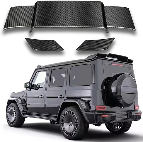 Rear Roof Spoiler Compatible with Mercedes Benz G Class W463 W464 Wagon G63 1990-2024 Brabus Style Rear Roof Window Spoiler Wing ABS Carbon Fiber Style in Kuwait