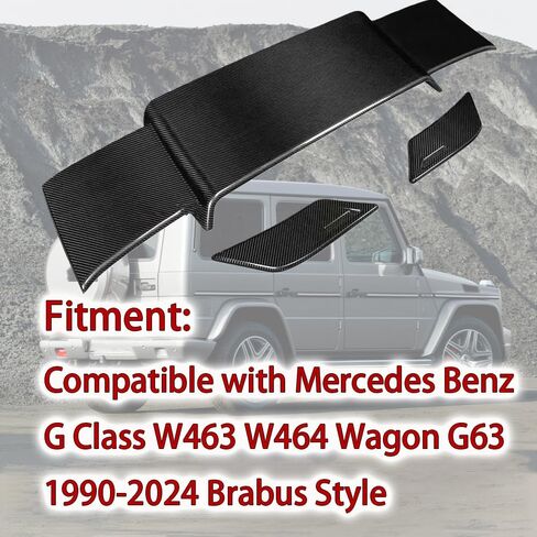 Rear Roof Spoiler Compatible with Mercedes Benz G Class W463 W464 Wagon G63 1990-2024 Brabus Style Rear Roof Window Spoiler Wing ABS Carbon Fiber Style in Kuwait