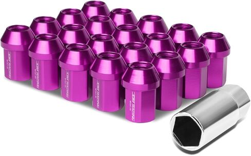 Auto Dynasty 20 قطعة M12X1.5 25 مم × 35 مم صواميل ألومنيوم ذات نهاية مغلقة + محول تمديد (أرجواني) in Kuwait