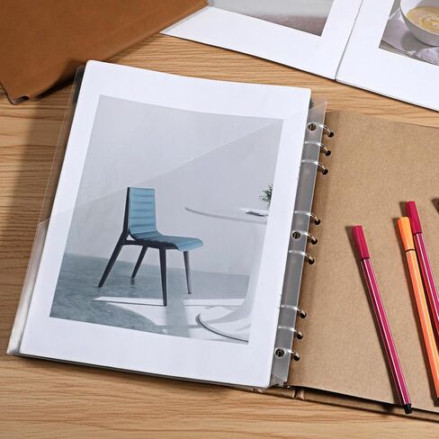 50 Pcs 3 Hole Punch Clear Plastic Document Folders, Binder Dividers with Pockets Waterproof Binders Sleeves Poly Slash File Jackets for Home Office Document Organizer (Transparent) in Kuwait