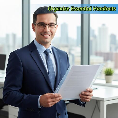 50 Pcs 3 Hole Punch Clear Plastic Document Folders, Binder Dividers with Pockets Waterproof Binders Sleeves Poly Slash File Jackets for Home Office Document Organizer (Transparent) in Kuwait