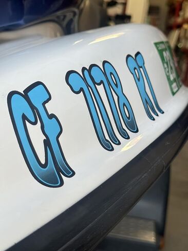 STIFFIE Waveline Orange/Black 3 Inch Alpha Numeric Registration Identification Numbers Letters Stickers Decals for Marine Boats & Personal Watercraft Jet Ski Sea-Doo in Kuwait