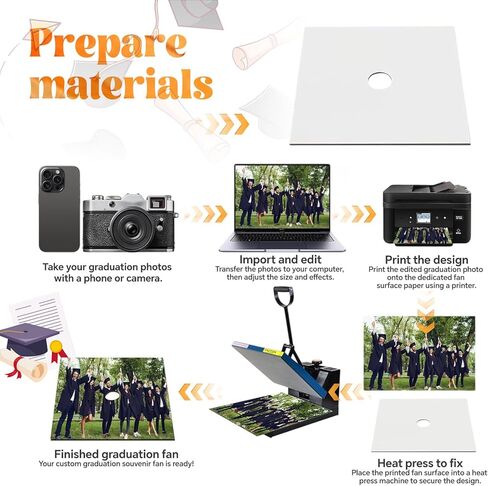 6 Pcs Sublimation Blanks for Graduation Cap Grad Decorations, 9.3" x 9.3" Blank White Graduation Grad Cap Topper, 2026 Graduation Gifts Accessories in Kuwait