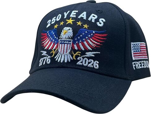 USA 250 th Anniversary Embroidered Cap, Structured Baseball Hat, United States of America, Eagle in Saudi Arabia