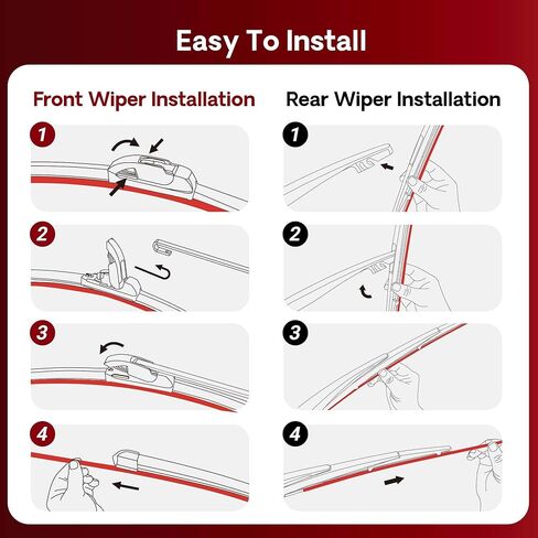 شفرات ممسحة الزجاج الأمامي من السيليكون BERG REGEN® 22 بوصة + 20 بوصة بديلة لفورد موستانج 2021 2020 2019 2018 2017 2016 2015 2014 2013-2007/ لينكولن MKZ 2020-2013 شفرات ممسحة عالية الجودة OEM (مجموعة من 2) in Kuwait