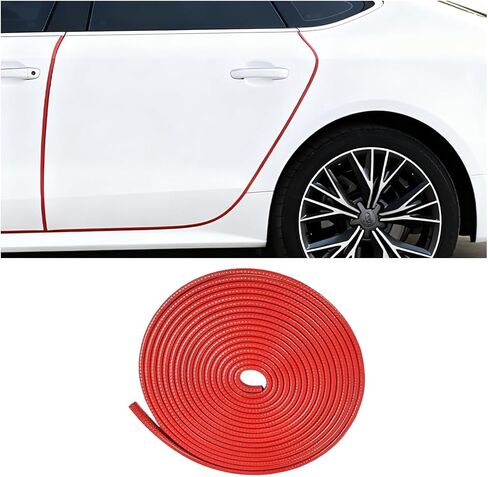 Car Door Edge Guard, 16FT No-Glue U-Shaped Anti-Collision Vehicle Door Trim Protector, Fade-Resistant Automotive Exterior Edge Seal Molding Trim, Universal for Truck SUV Van (Black) in Saudi Arabia