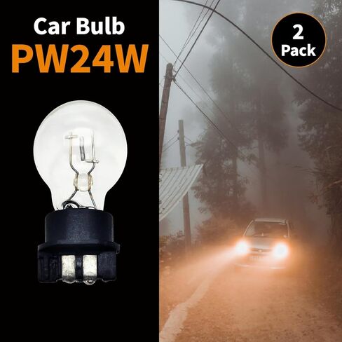 2 حزمة PW24W 24W 4300K ​​مصابيح الضباب الكهربائية، ترقية الهالوجين 12 فولت لإشارة الانعطاف الأمامية، DRL وأضواء وقوف السيارات CANBus المتوافقة in Kuwait