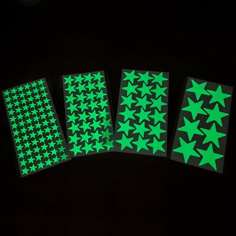 Glow in The Dark Star Stickers Glow Stars for Kids Room, Glow in The Dark Stars for Ceiling and Wall, Bright Luminous Wall Stickers for Bedroom, Party Decoration, Green in Saudi Arabia