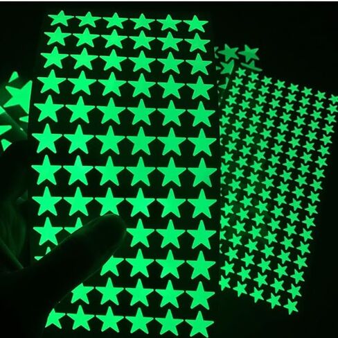 Glow in The Dark Star Stickers Glow Stars for Kids Room, Glow in The Dark Stars for Ceiling and Wall, Bright Luminous Wall Stickers for Bedroom, Party Decoration, Green in Saudi Arabia