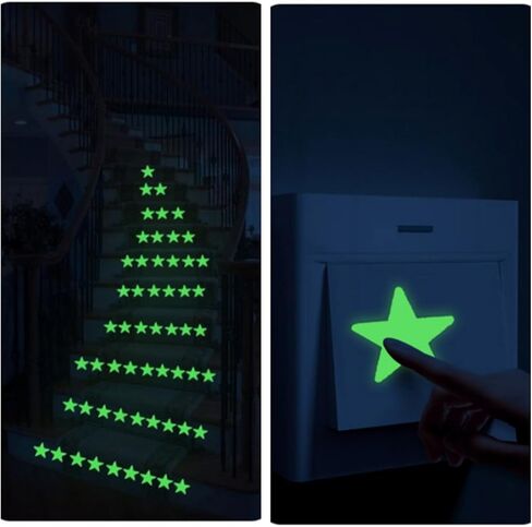 Glow in The Dark Star Stickers Glow Stars for Kids Room, Glow in The Dark Stars for Ceiling and Wall, Bright Luminous Wall Stickers for Bedroom, Party Decoration, Green in Saudi Arabia