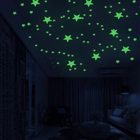 Glow in The Dark Star Stickers Glow Stars for Kids Room, Glow in The Dark Stars for Ceiling and Wall, Bright Luminous Wall Stickers for Bedroom, Party Decoration, Green in Saudi Arabia