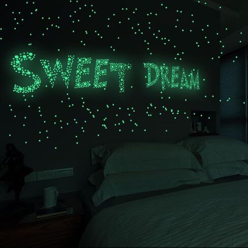Glow in The Dark Star Stickers Glow Stars for Kids Room, Glow in The Dark Stars for Ceiling and Wall, Bright Luminous Wall Stickers for Bedroom, Party Decoration, Green in Saudi Arabia