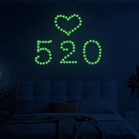 Glow in The Dark Star Stickers Glow Stars for Kids Room, Glow in The Dark Stars for Ceiling and Wall, Bright Luminous Wall Stickers for Bedroom, Party Decoration, Green in Saudi Arabia