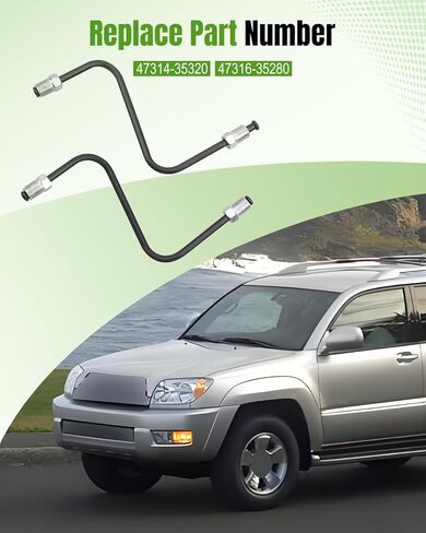 1 Pair Front Brake Tube Caliper to Flex Hose Fit for Toyota 4Runner 2003-2009 FJ Cruiser 2007-2010 Lexus GX470 4.7 2003-2009#47314-35320 47316-35280 in Saudi Arabia