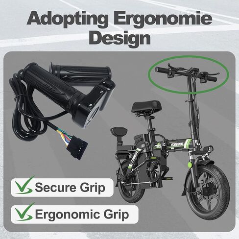 KH-DX 36V E-Bike Throttle Grip with LCD Display & Cruise Control - Compatible with Jetson Bolt Pro/JX10, Atlas, Ancheer, DYU D3F/D2F/C3/C4 (250W) in Kuwait