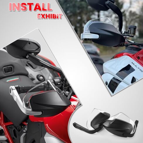 Handguard Wind Shield for Ducati Multistrada V4 S Grand Tour Pikes Peak RS Rally Adventure Pikes Peak for Desert X DesertX Rally Accessories (Black - Black) in Saudi Arabia