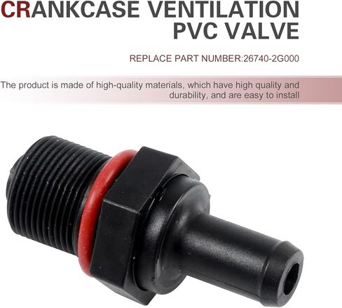Positive Crankcase Ventilation Control Valve, Engine One-way PCV Valve Replacement, OE #267402G000 26740-2G000, Compatible with Accord Nissan Mitsubishi JAC Chery Big Dipper Hyundai (Black) in Kuwait