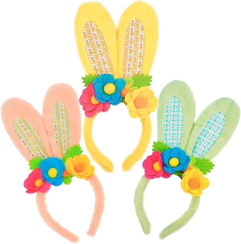 DearSun 3 Pcs Easter Bunny Ears Headband for Kids Adult, Cosplay Costume Accessories Rabbit Ear Hair Band in Saudi Arabia