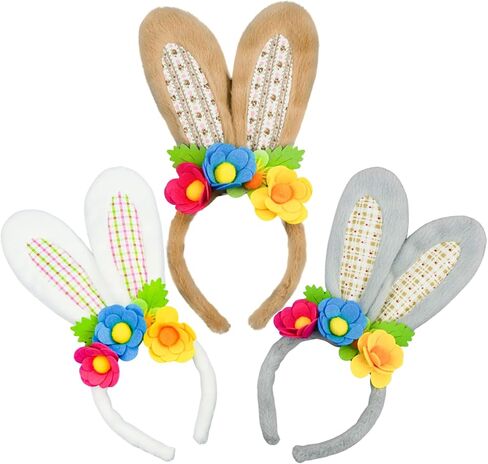 DearSun 3 Pcs Easter Bunny Ears Headband for Kids Adult, Cosplay Costume Accessories Rabbit Ear Hair Band in Saudi Arabia