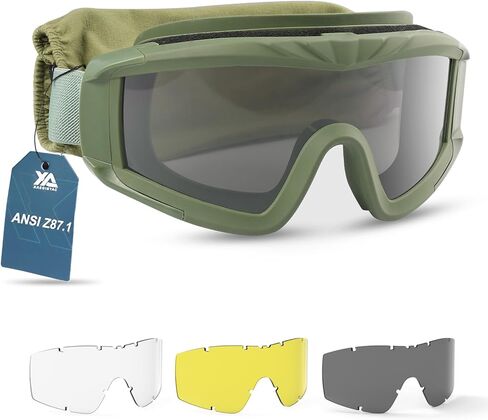 xaegistac Airsoft Goggles Tactical Safety Goggles Anti Fog Glasses Hunting Cycling in Kuwait