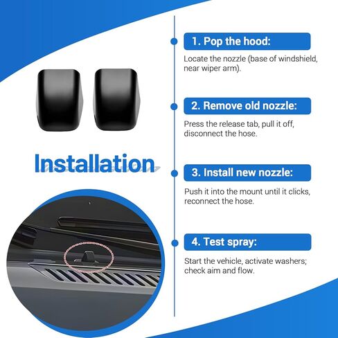 Windshield Washer Nozzle Fits for 2014-2022 Ram ProMaster 1500 2500 3500 Replaces 5PN18JXWAA 5PN18JXWAB 60935999 53273360 Driver and Passenger Side in Saudi Arabia