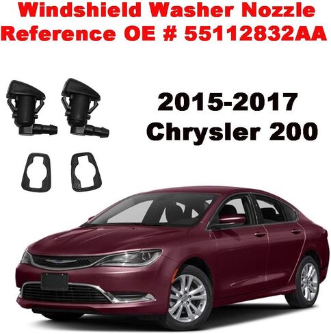 ZHParty 2 Pcs Front Windshield Washer Nozzle 55157319AA Fits for Dogde Nitro 2007-11, for Jeep Liberty 2008-13, for Dodge Dart 2013-15, for Chrysler 200 (2015-2017) - Replaces OEM # 68081370AB in Saudi Arabia