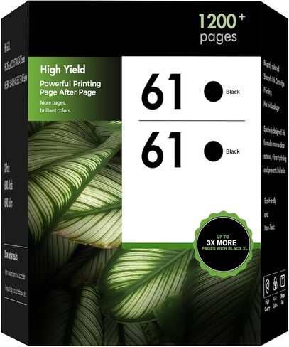 61 61XL Black Ink Cartridge Replacement for 61 XL Black Ink Cartridges Work for Envy 4500 5530 Officejet 4630 4635 Envy 4502 4501 Deskjet 1000 1010 Printer High Yield Black 2-Pack in Kuwait