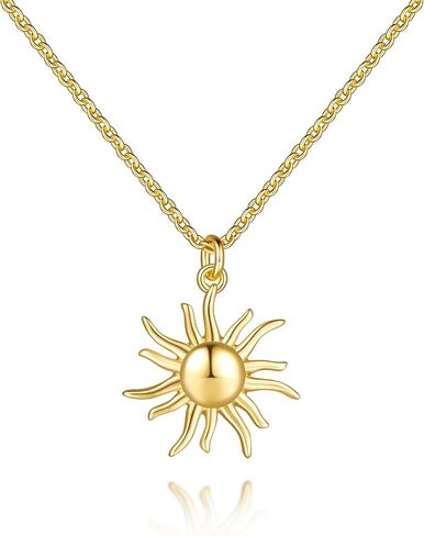14K Gold Necklaces for Women Gold Necklace for Women Trendy Sun Necklace Bright Enchanting and Full of Charm Sun Pendant Necklaces for Womens in Kuwait