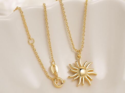14K Gold Necklaces for Women Gold Necklace for Women Trendy Sun Necklace Bright Enchanting and Full of Charm Sun Pendant Necklaces for Womens in Kuwait