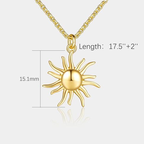 14K Gold Necklaces for Women Gold Necklace for Women Trendy Sun Necklace Bright Enchanting and Full of Charm Sun Pendant Necklaces for Womens in Kuwait