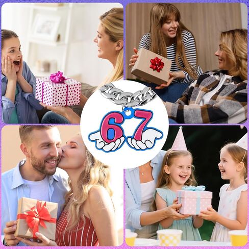 67 قلادة - تحف وعروض قزم ممتعة، 67 ديكورات عيد ميلاد 28 بوصة سلسلة من الراتنج مع قلادة 6 7، سلسلة 6 7 هدية Y2K Geo عصرية in Kuwait