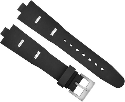 Ewatchparts 21/8MM BLACK SILICONE RUBBER WATCH BAND BRACELET FITS COMPATIBLE WITH BVLGARI DIAGONO in Saudi Arabia