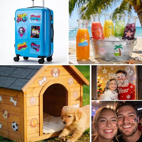 Joyclub Sublimation Sticker Paper, 60 Sheets 8.5x11 Glossy Transparent Waterproof Sticker Paper Vinyl for Sublimation Inkjet Printer and Heat Press, High Clarity for Mugs and Labels in Kuwait