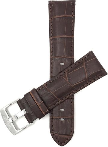 Bandini 18mm Mens Leather Watch Band - Alligator Pattern Leather Watch Strap - Brown 18 mm in Kuwait