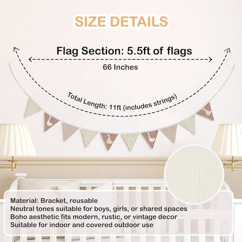 Nursery Wall Art Decor,Goose Nursery Decor,Vintage Floral Goose Pennant Banner Flags,Nursery Banner Flags for Baby Boy Room Playroom Boho Birthday Tea Party Decor in Saudi Arabia