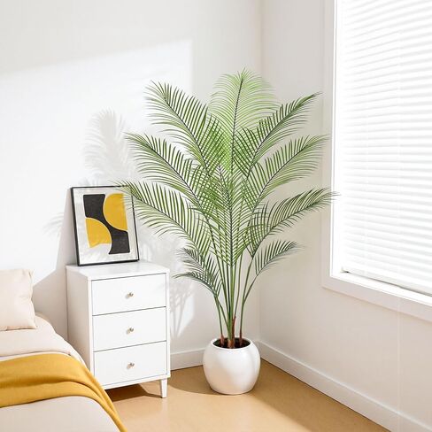 Artificial Palm Tree 5FT Tall Faux Palm Tree Indoor Fake Plants Faux Tropical Plant, UV Resistant & Maintenance Free Indoor/Outdoor Fake Tree in Pot for Home Office Living Room Patio Decor in Saudi Arabia