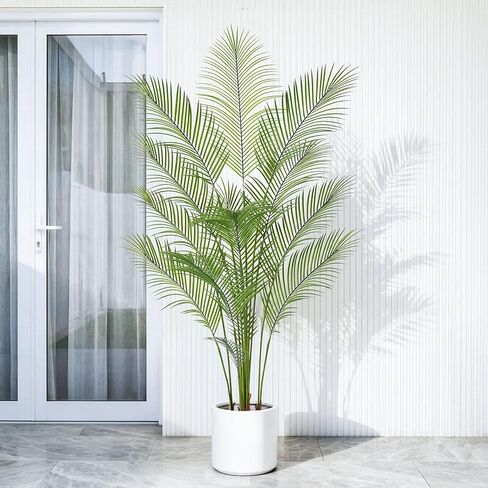 Artificial Palm Tree 5FT Tall Faux Palm Tree Indoor Fake Plants Faux Tropical Plant, UV Resistant & Maintenance Free Indoor/Outdoor Fake Tree in Pot for Home Office Living Room Patio Decor in Saudi Arabia