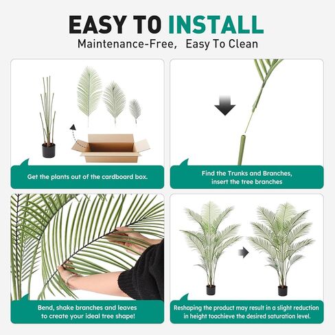 Artificial Palm Tree 5FT Tall Faux Palm Tree Indoor Fake Plants Faux Tropical Plant, UV Resistant & Maintenance Free Indoor/Outdoor Fake Tree in Pot for Home Office Living Room Patio Decor in Saudi Arabia